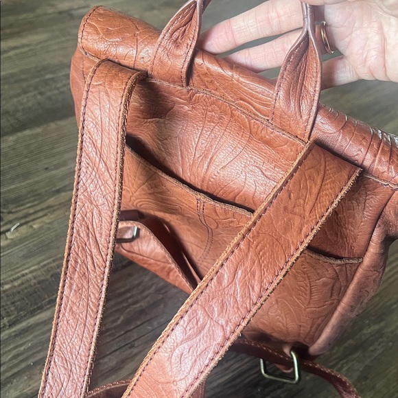 American leather co. brand Embossed Leather Backpack purse